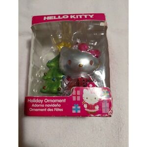 Hello Kitty Christmas decorations glitter accents Collectible Holiday Red Dress
